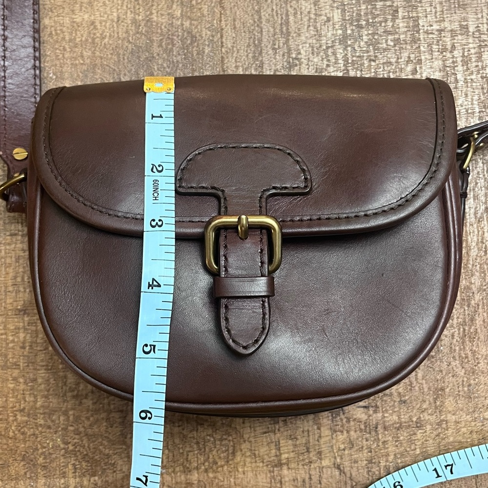 J Crew Elegant Brown 100% Leather Small Saddle Bag - Picture 8 of 10
